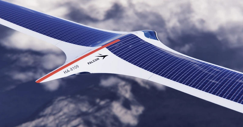 The Falcon Solar looks like a superhero’s jet, running exclusively on solar power and shaped like the bird of prey it’s named after.