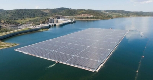 12,000 solar panels, the size of 4 football pitches floating on Portugal's Alqueva reservoir will produce enough energy to power 1,500 homes.