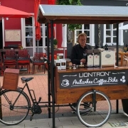Germany’s Liontron can prepare 300 cups of coffee a day from the PV modules and storage tech on its bicycles for beverage vendors.