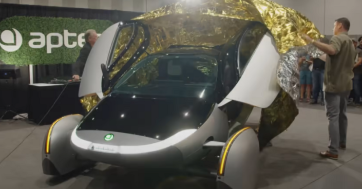 ptp-091422-1 The Gamma prototype solar-electric vehicle made its public debut at the Fully Charged Live 2022 expo in San Diego