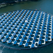 Proteus has floating solar panels with Sun-tracking technology that maximizes the amount of clean electricity it can produce.