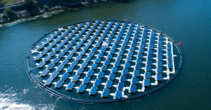 Proteus has floating solar panels with Sun-tracking technology that maximizes the amount of clean electricity it can produce.