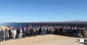 The first power from a giant solar energy park in the desert of northern Mexico will enter the country's electricity grid in April