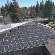 A total of 171 solar panels sit atop the Memorial Center at St. Anthony Parish in Sacramento, CA that powers the entire parish campus.
