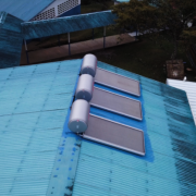 The solar water heaters in Hato Chami school allow students to take hot showers and make it easier for staff to boil water when preparing meals.