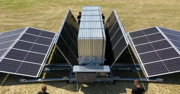 ptp-032624-3 SolarCont has developed a mobile solar container that stores foldable photovoltaic panels for portable green energy anywhere.