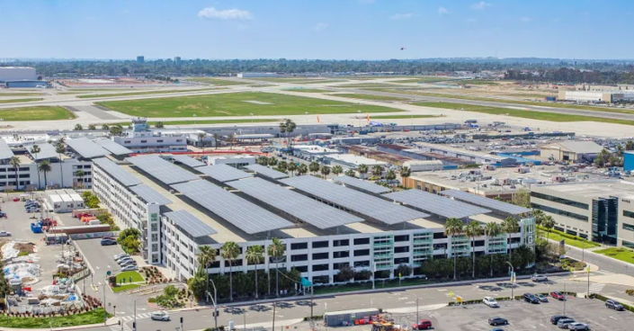 ptp-042324-1 Long Beach Airport’s new solar canopies are poised to generate renewable energy that will meet approximately 70% of LGB’s electrical demand