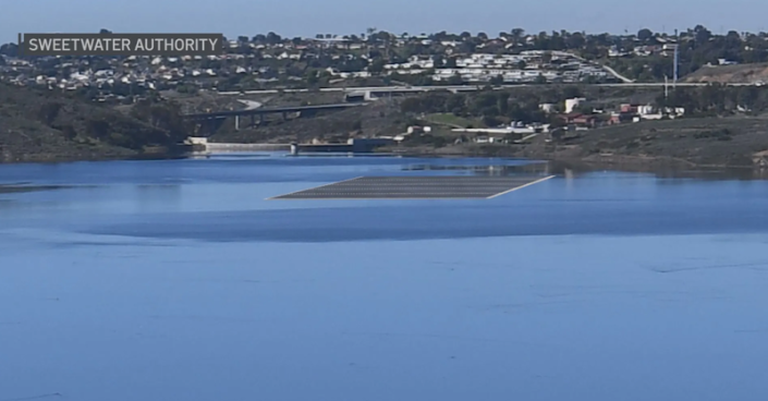 ptp-051524-2 The Sweetwater Authority is exploring the environmental impact of a 9.5 acre floating solar array to be placed near the Sweetwater Dam.