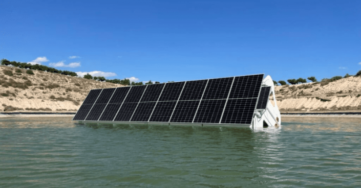 ptp-071724-3 Soltec launched a new floating tracker, dubbed Flotus, designed for inland water bodies such as reservoirs and ponds.